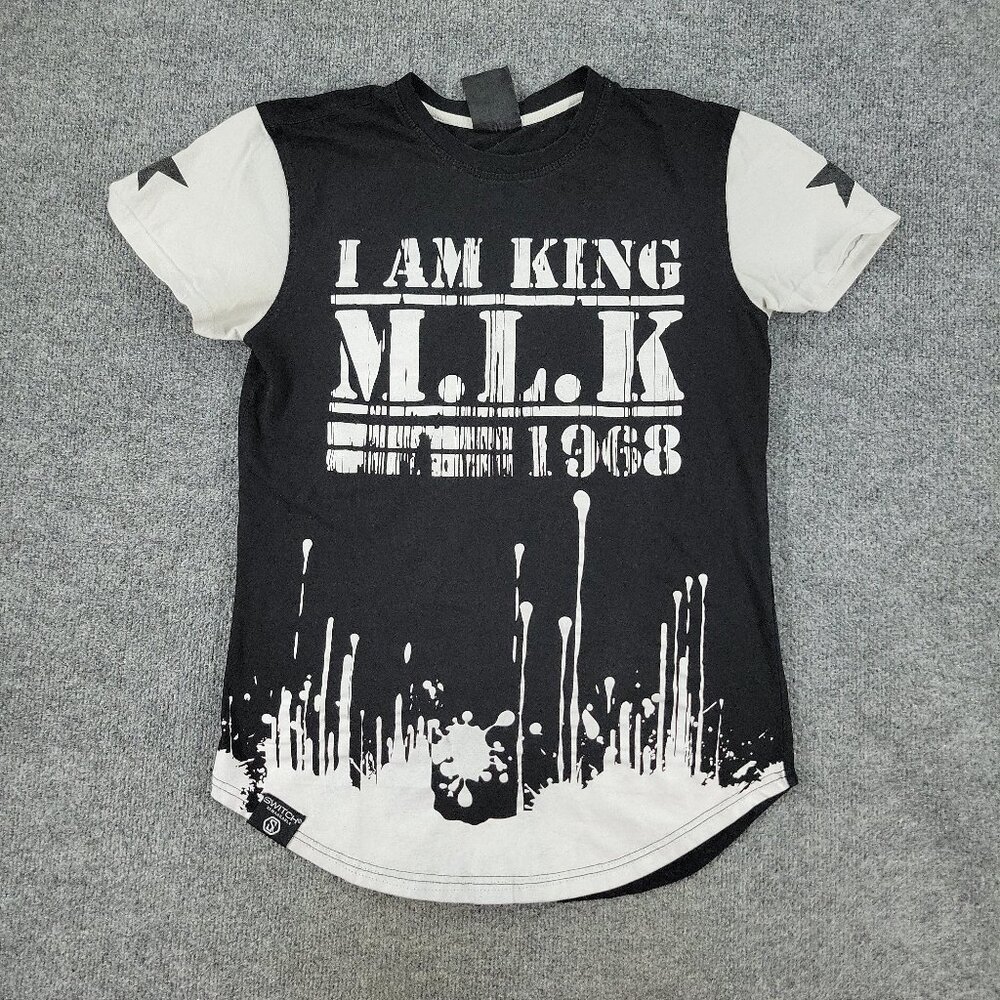 Martin Luther King JR Shirt Men Medium Black I Am King MLK Graphic Short Sleeve
